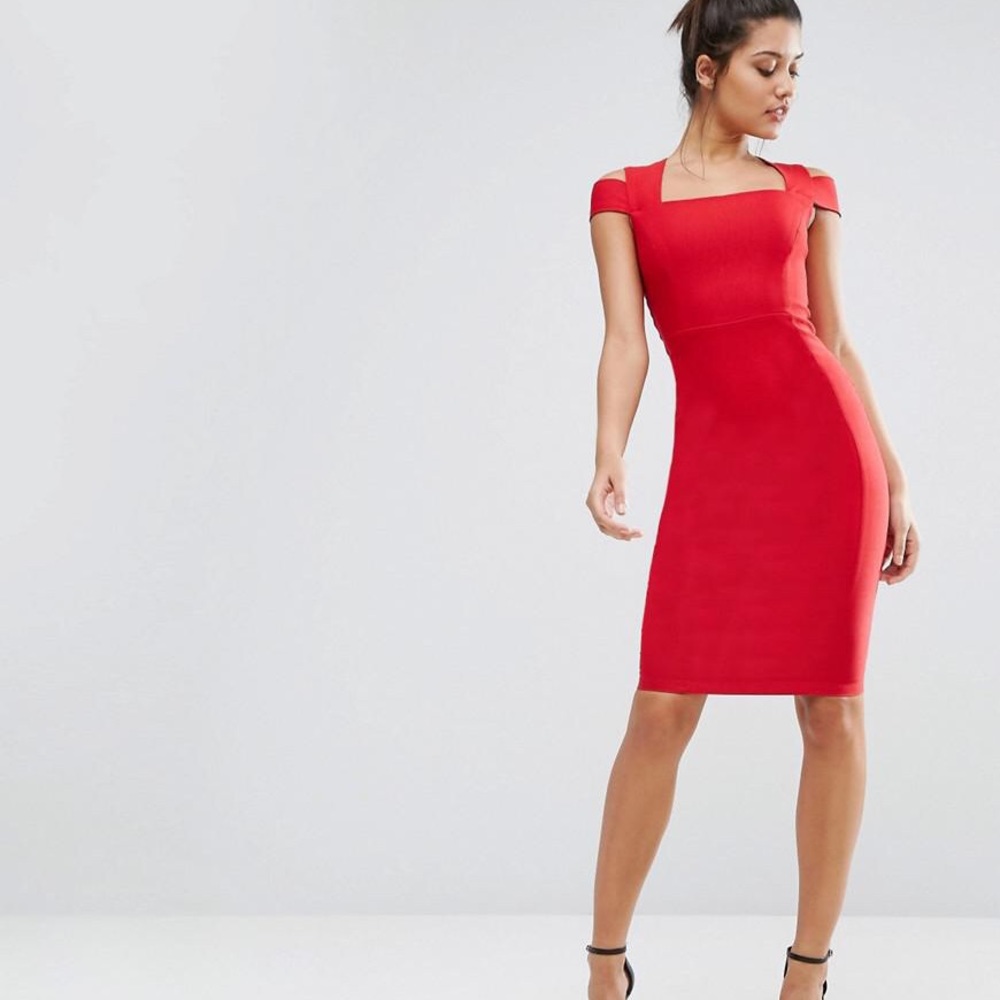 ASOS Vesper Pencil Dress with Cold Shoulder